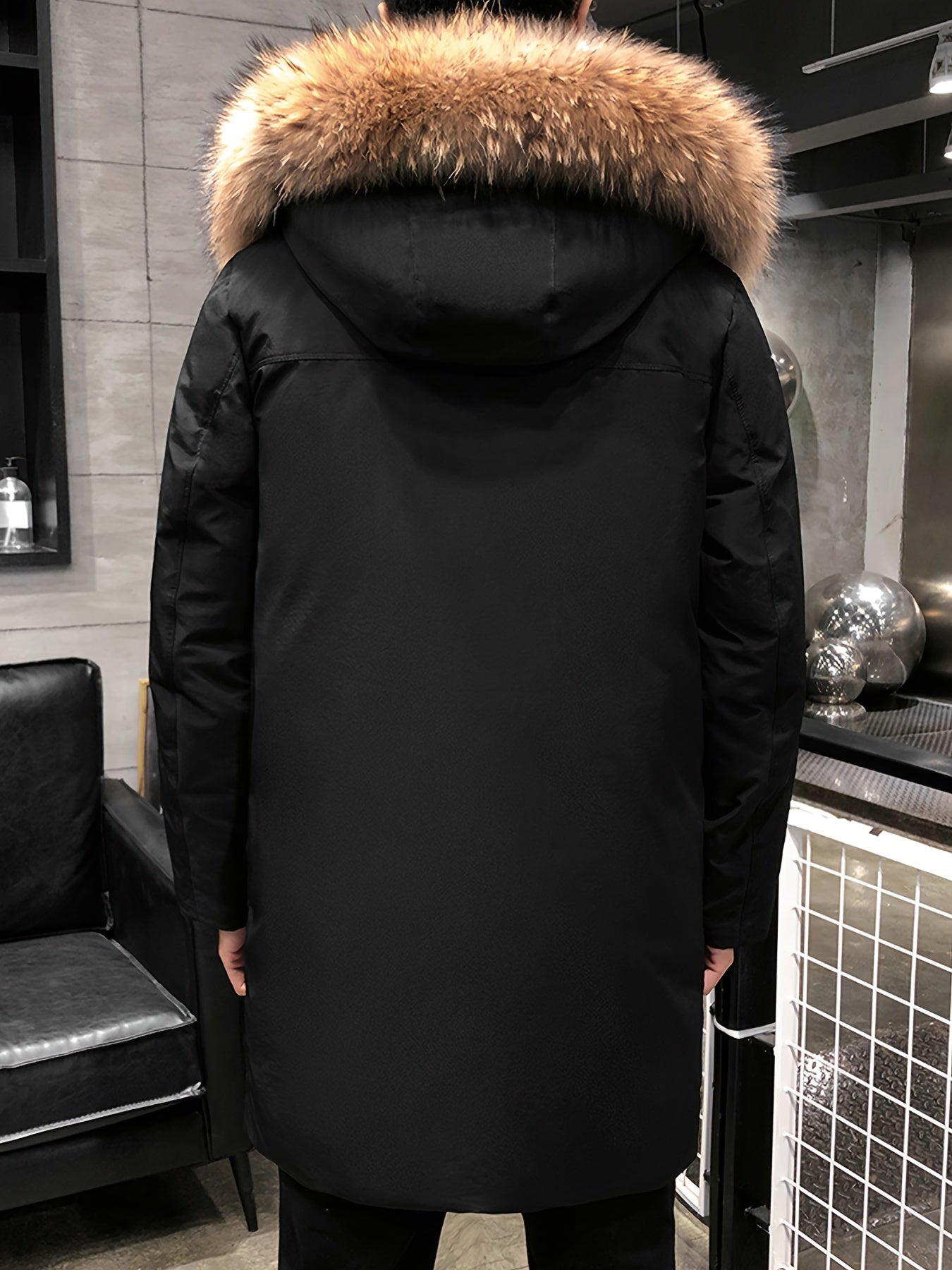 Manteau d’Hiver Mi-Long avec Capuche pour les Hommes | Idéal pour l'hiver