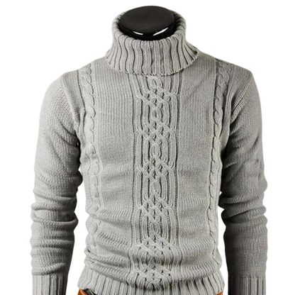 Pull à col roulé torsadé coupe étroite Pour hommes | Idéal pour l'automne/hiver