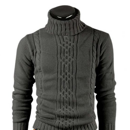 Pull à col roulé torsadé coupe étroite Pour hommes | Idéal pour l'automne/hiver